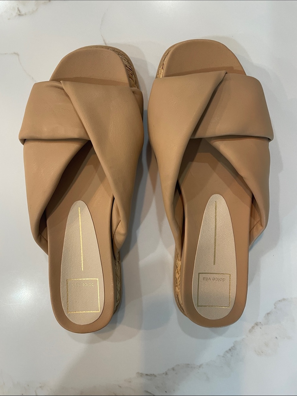 Dolce Vita Tan Crisscross Slide Mules